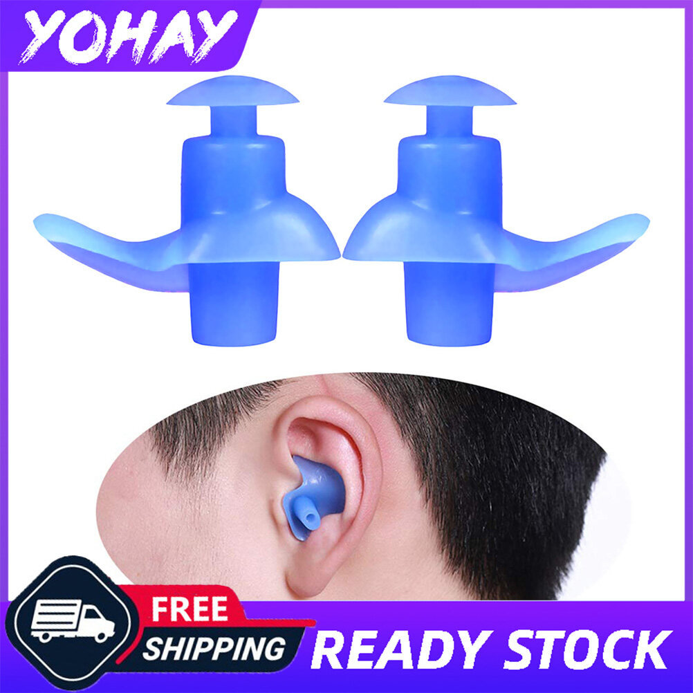 Yohay 1 Pair Waterproof Silicone Swimming Earplugs for Adult Swimmers Children Diving Soft Anti-Noise Ear Plug