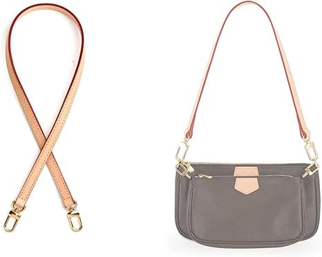 Jiesinlov Genuine Vachetta Leather Replacement Bag Thin Short Shoulder Strap Shoulder Strap for Multiple Bags Bloggni Pouch Montaigne Accessories (Width: 0.43 inches, Length: 23.64 inches) 20 inches