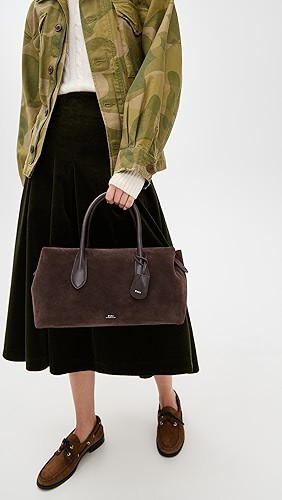 Suede/Leather Medium Satchel